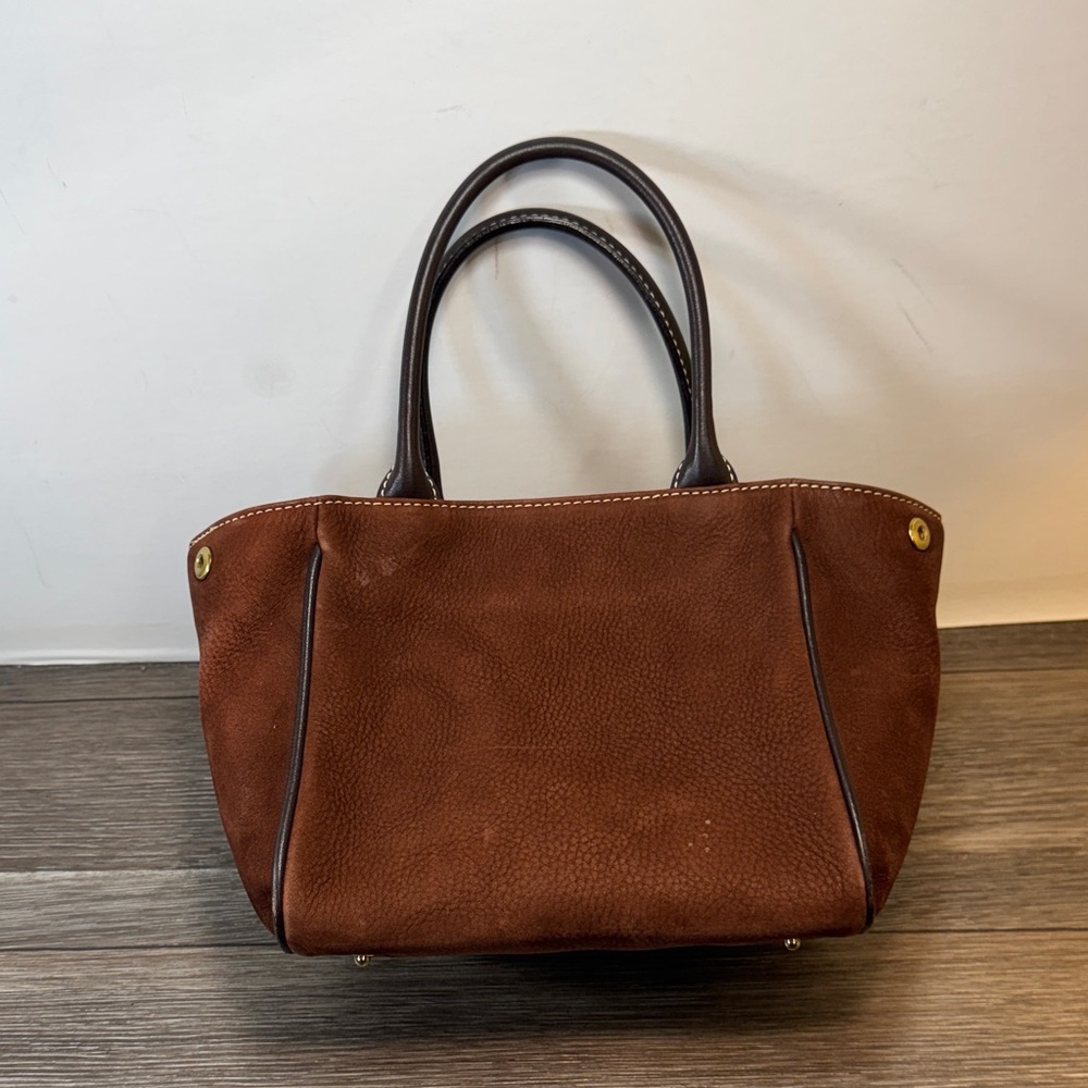 Dooney&Bourke Elegant Brown Leather Tote Bag - Picture 3 of 11